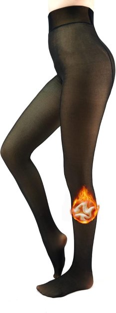 Fleece Lined Tights Sheer Women - Fake Translucent Warm Pantyhose Leggings Sheer Thick Tights for Winter