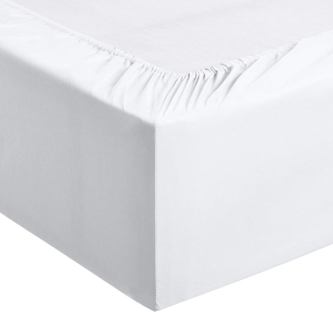 Amazon Basics 4 Piece Deluxe Microfiber Bed Sheets, Queen Size, Bright White, Solid