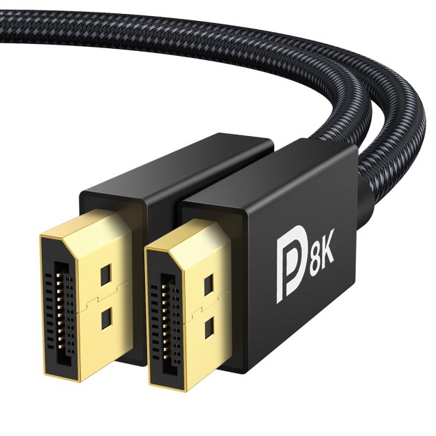 IVANKY 8K DisplayPort Cable 1.4, VESA Certified 8K DP Cable 6.6ft (8K@60Hz, 4K@144Hz, 2K@240Hz)HBR3 Support 32.4Gbps, HDR, FreeSync G-Sync, Braided Display Port Cable for Gaming Monitor, Graphics, PC