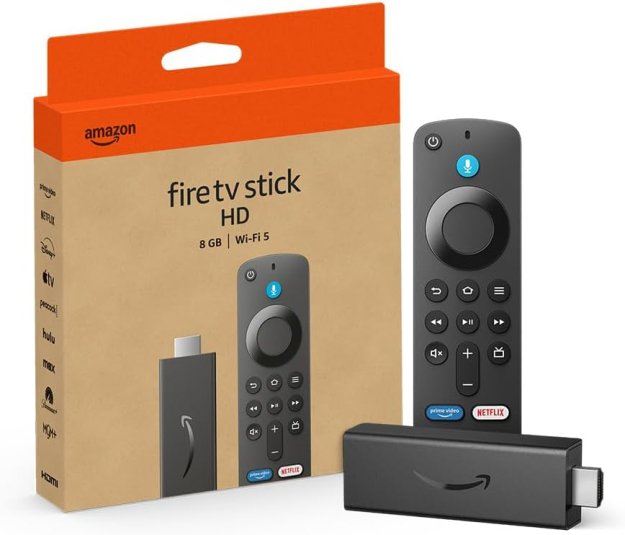 Amazon Fire TV Stick HD (newest model), free and live TV, Alexa Voice Remote, smart home controls, HD streaming