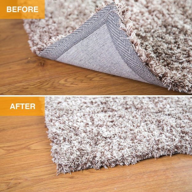 Home Techpro Vacuum Tech Rug Pad Gripper for Hardwood Floors No Damage, New Materials to Non Slip Rug Pads, Under Rug Carpet Tape : Keep Your Rug in Place & Make Corner Flat