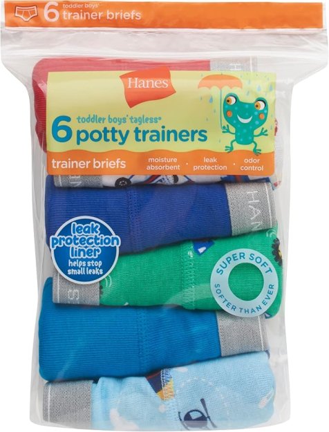 Hanes boys Potty Trainer Underwear 6-Pack