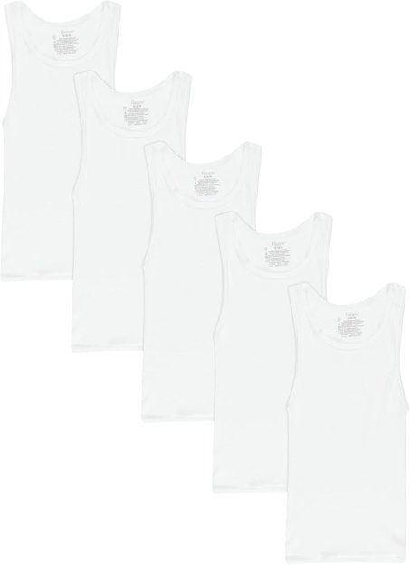 Hanes Boys' Ecosmart Cotton Tank Undershirt 5-Pack