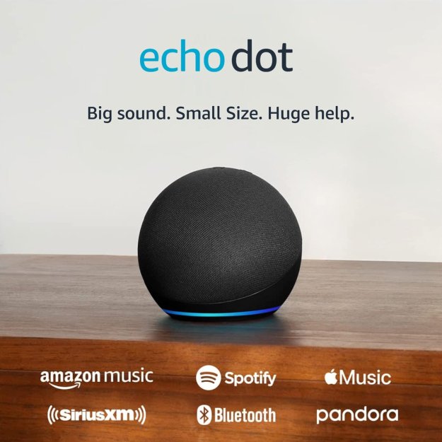 Amazon Echo Dot (newest model), Vibrant sounding Alexa speaker, Great for bedrooms, dining rooms and offices, Charcoal