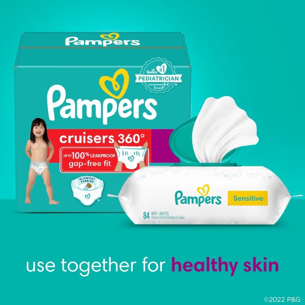 Pampers Diapers - Cruisers 360 - Size 5, 128 Count, Babyproof up to 100% Leakproof Pull-On Diaper