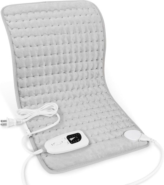 Electric Heating Pads,Heating Pads for Back,Shoulder,Hot Pad for Neck and Arms,Abdomen,Moist Heated Pad for Legs and Knee,Auto Shut Off(Light Gray, 24''×12'')