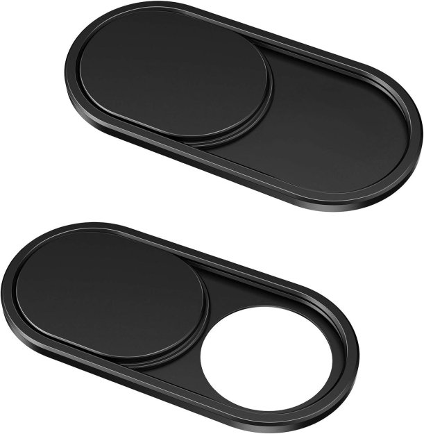 CloudValley Webcam Cover Slide[2-Pack], 0.023 Inch Ultra-Thin Metal Web Camera Cover for Macbook Pro, iMac, Laptop, PC, iPad Pro, iPhone 8/7/6 Plus, Protect Your Visual Privacy [Black]