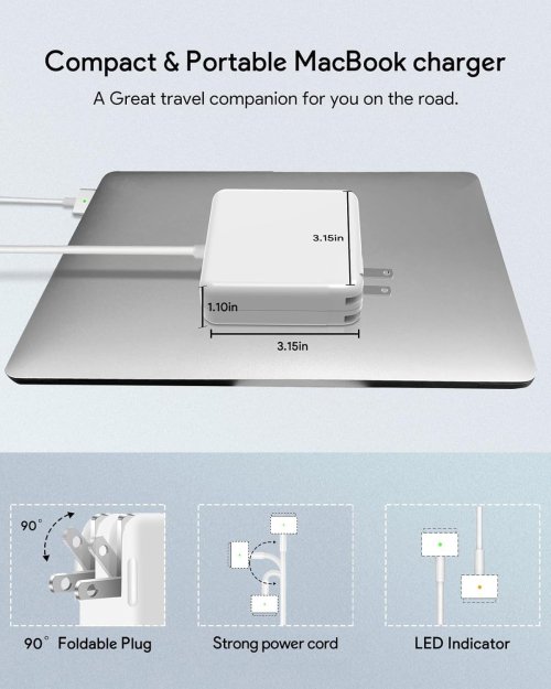 85W Mac Book Pro Charger, Replacement AC 85w 2T-Tip Connector Power Adapter,Laptop Charger Compatible with MacBook pro & Mac Book Pro 13 inch-15 inch Retina After Mid 2012