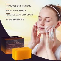 VALITIC Kojic Acid Dark Spot Remover Soap Bars with Vitamin C, Retinol, Collagen, Turmeric - Original Japanese Complex Infused with Hyaluronic Acid, Vitamin E, Shea Butter, Castile Olive Oil (2 Pack)