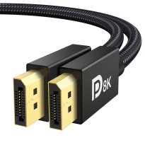 IVANKY 8K DisplayPort Cable 1.4, VESA Certified 8K DP Cable 6.6ft (8K@60Hz, 4K@144Hz, 2K@240Hz)HBR3 Support 32.4Gbps, HDR, FreeSync G-Sync, Braided Display Port Cable for Gaming Monitor, Graphics, PC