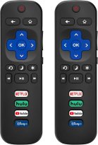 (Pack of 2) Replacement-Remote-Control for Roku-TV,Compatible for TCL Roku/Hisense Roku/Onn Roku/Philips Roku Smart TVs(Not for Stick and Box)