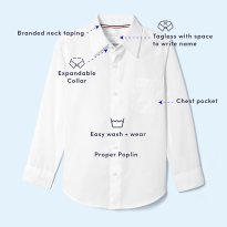 French Toast Boys' Expandable Collar Button Down Dress Shirt with Long Sleeves (Standard & Husky)