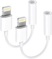 Apple MFi Certified 2 Pack Lightning to 3.5 mm Headphone Jack Adapter for iPhone, iPhone Aux Adapter Converter Dongle Audio Cable Compatible with iPhone 14 13 12 11 X XS 8 7