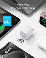 Anker Nano Charger, USB C GaN Charger 30W, PIQ 3.0 Foldable PPS Fast Charger for iPhone 16 / 15 and more series, Galaxy, iPad, Compatible with MagSafe