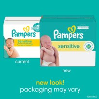 Pampers Sensitive Baby Wipes, Water Based, Hypoallergenic and Unscented, 8 Flip-Top Packs, 4 Refill Packs (1008 Wipes Total)