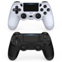 Wuthur PS4 Controller Wireless 2 Pack, Compatible with PlayStation 4 - Black & White