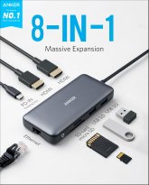 Anker USB C Docking Station, 8-in-1 USB-C Hub, Dual 4K HDMI USB C to USB Adapter, 1 Gbps Ethernet USB Hub, 100W Power Delivery, SD Card Reader for MacBook Pro, XPS and More